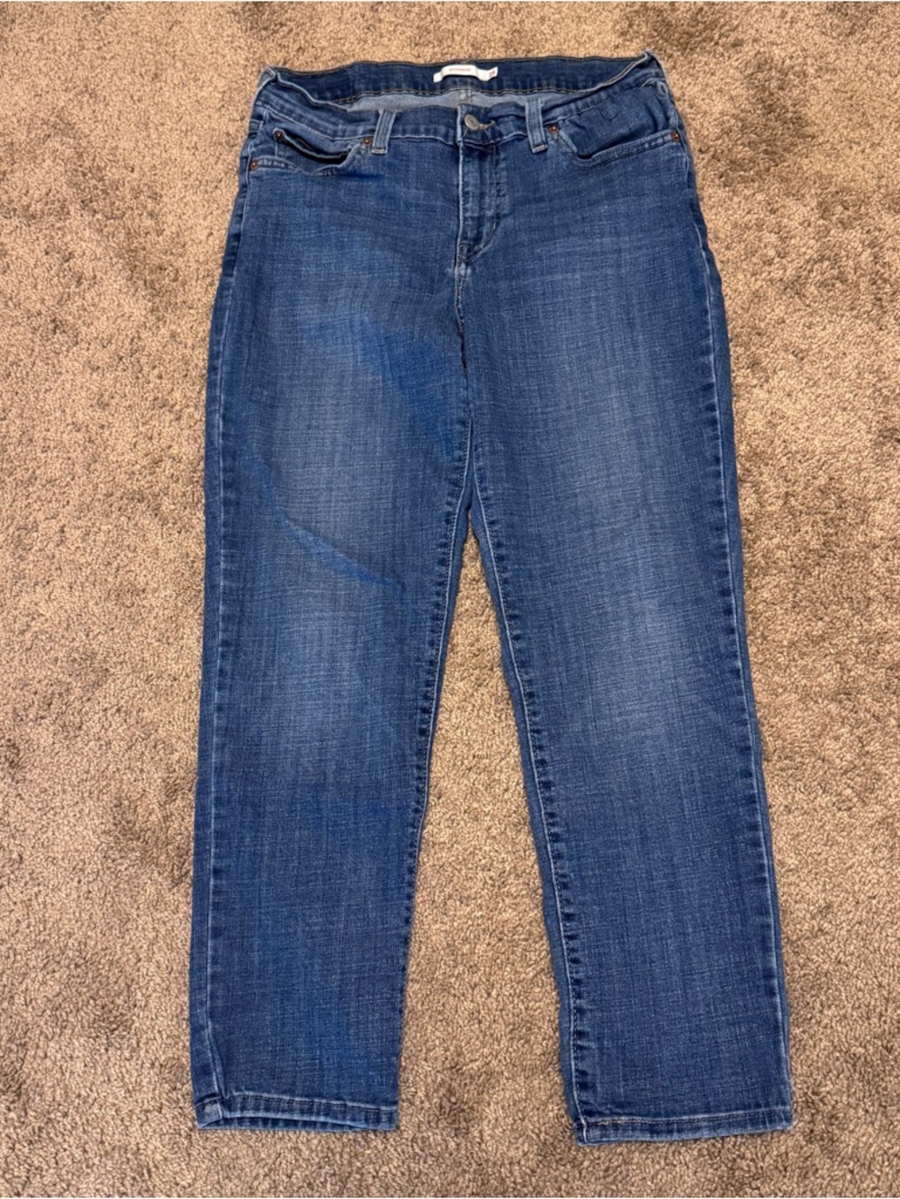 Levis Jeans Womens 29 Blue Denim Boyfriend Mid Rise Pockets Logo